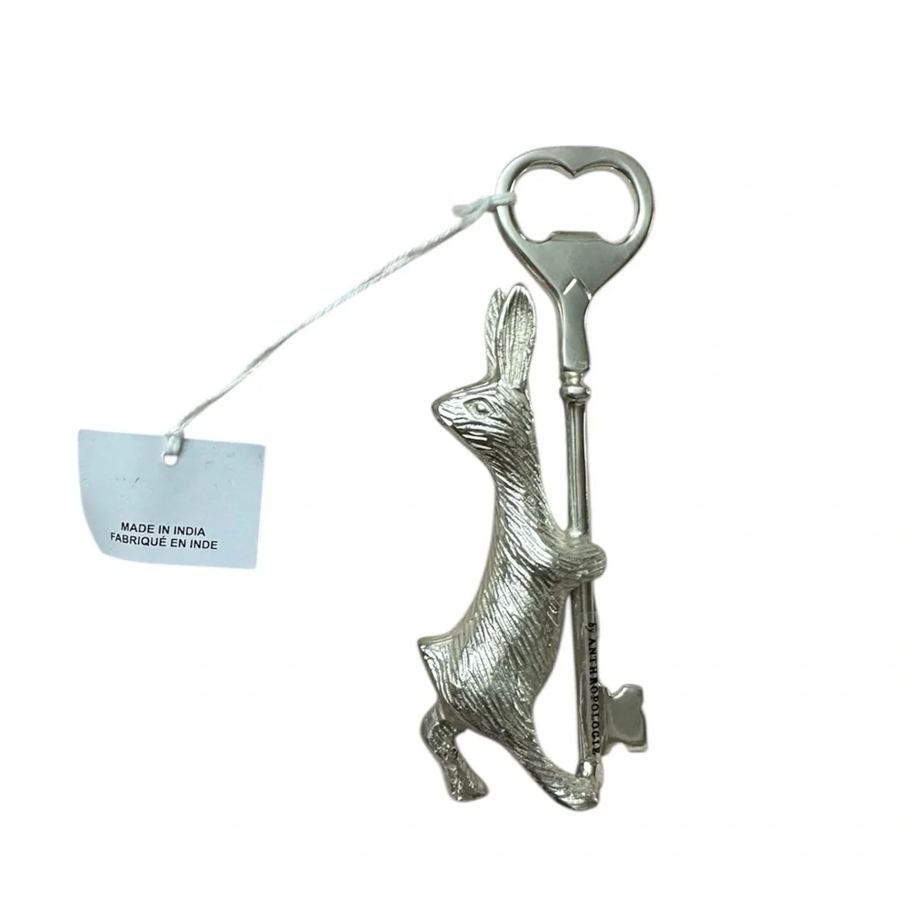 Anthropologie Bunny Silver Rabbit Bottle Opener